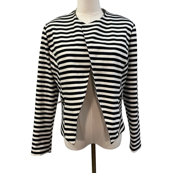 Forever 21 Jackets & Blazers - Forever 21 Open Front Bomber‎ Jacket Striped zippers Steampunk Skater Medium New